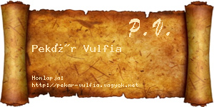 Pekár Vulfia névjegykártya